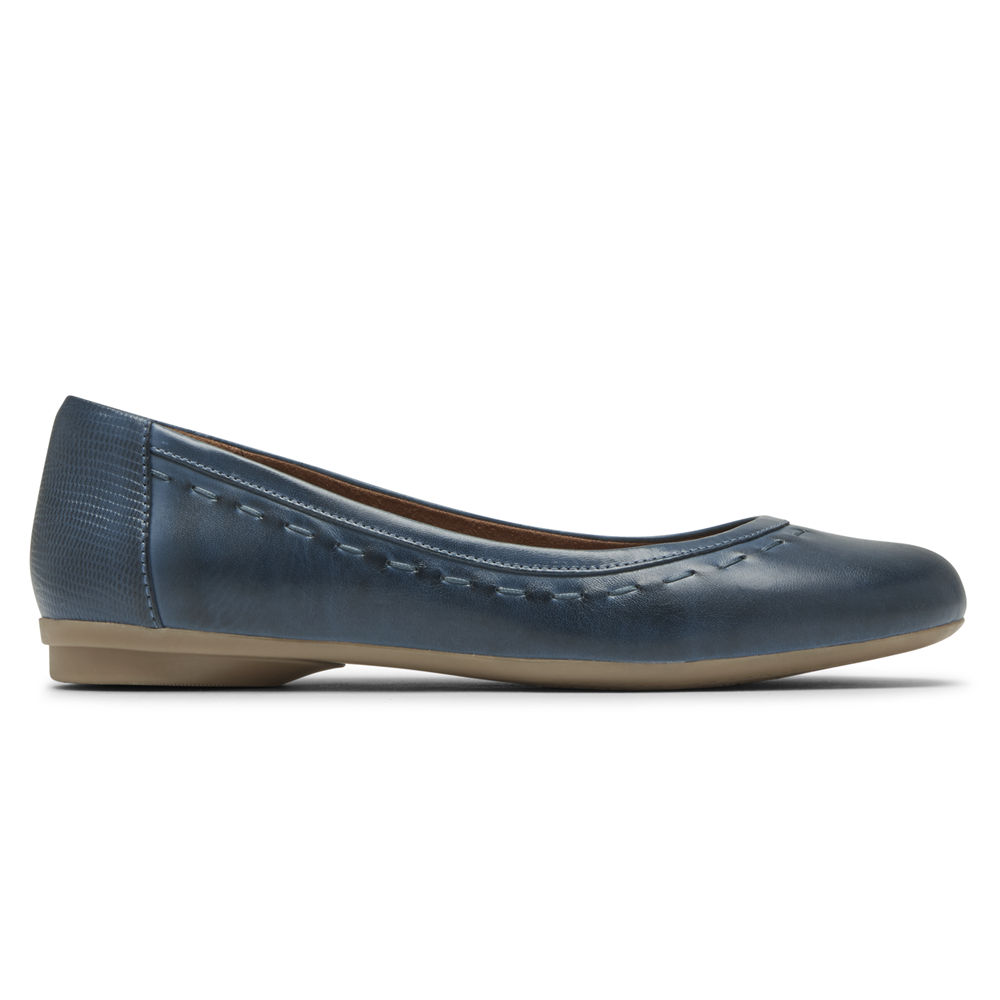 Rockport Womens Flats Navy - Cobb Hill Maiika Ballet - UK 852-BJGROA